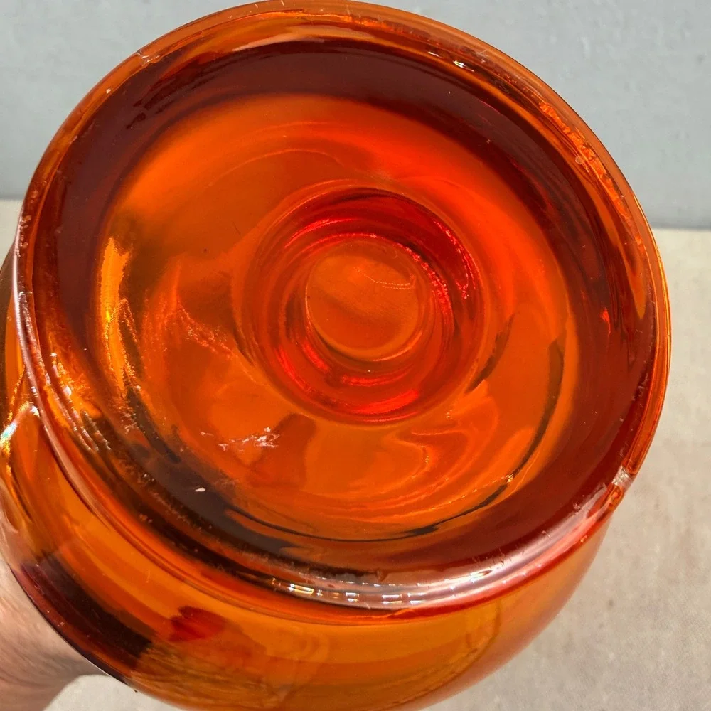 Viking Glass Persimmon Orange Taperglow Candle Holder‎ Epic Series 14.5